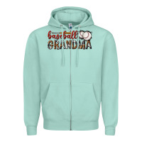 Seafoam baseball grandma with leopard Zipper Hoodie - texasbilliewilder