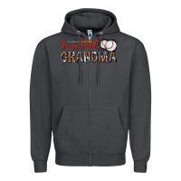 Smoke baseball grandma with leopard Zipper Hoodie - texasbilliewilder