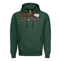 Sports Green baseball grandma with leopard Zipper Hoodie - texasbilliewilder