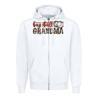 White baseball grandma with leopard Zipper Hoodie - texasbilliewilder
