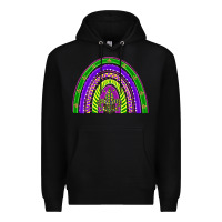Black mardi gras rainbow Premium Hoodie - BarkalooDesign