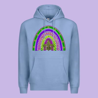Mardi Gras Rainbow Premium Hoodie Designed By Barkaloodesign
