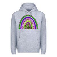 Heather Grey mardi gras rainbow Premium Hoodie - BarkalooDesign