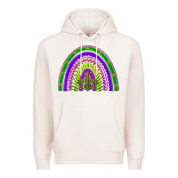 Pale Pink mardi gras rainbow Premium Hoodie - BarkalooDesign