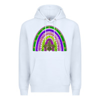 White mardi gras rainbow Premium Hoodie - BarkalooDesign