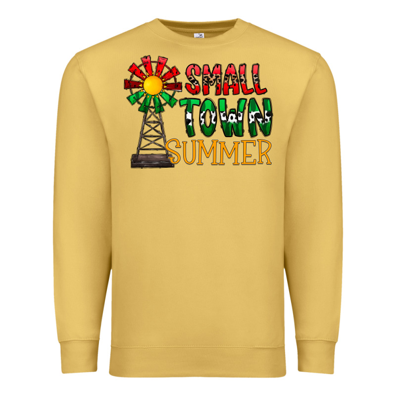Small Town Summer Premium Sweatshirt by CowhideDigitalArt | Teevron