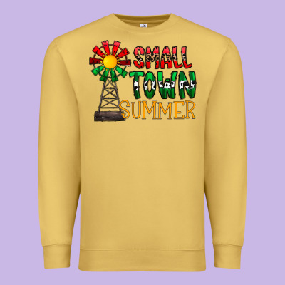 Small Town Summer Premium Sweatshirt Designed By Cowhidedigitalart