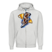 Dove Grey football lightning bolt Zipper Hoodie - Zillion Design Studio