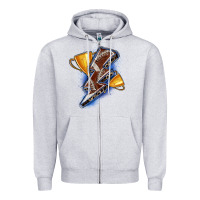 Heather Grey football lightning bolt Zipper Hoodie - Zillion Design Studio