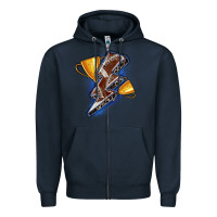 Navy football lightning bolt Zipper Hoodie - Zillion Design Studio