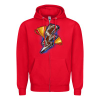 Red football lightning bolt Zipper Hoodie - Zillion Design Studio