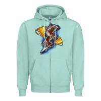 Seafoam football lightning bolt Zipper Hoodie - Zillion Design Studio