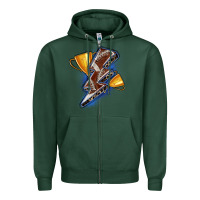 Sports Green football lightning bolt Zipper Hoodie - Zillion Design Studio