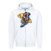White football lightning bolt Zipper Hoodie - Zillion Design Studio