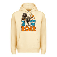 Pina Colada i'm three hear me roar dinosaur birthday Premium Hoodie - LillyAllenDesigns