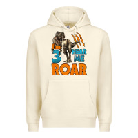 Sandshell i'm three hear me roar dinosaur birthday Premium Hoodie - LillyAllenDesigns