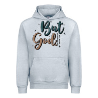 Heather Grey but god Urban Hoodie - MaliasSmallBusiness