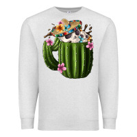 Oatmeal Heather day of the dead mexican cactus Premium Sweatshirt - FaDigitalArtStudio