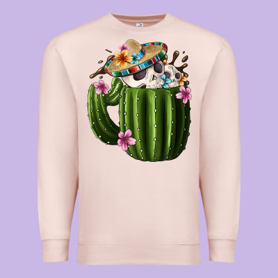Day Of The Dead Mexican Cactus Premium Sweatshirt Designed By Fadigitalartstudio