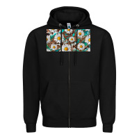 Black leopard daisy Zipper Hoodie - RanaPortraitStore