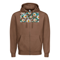 Chestnut leopard daisy Zipper Hoodie - RanaPortraitStore