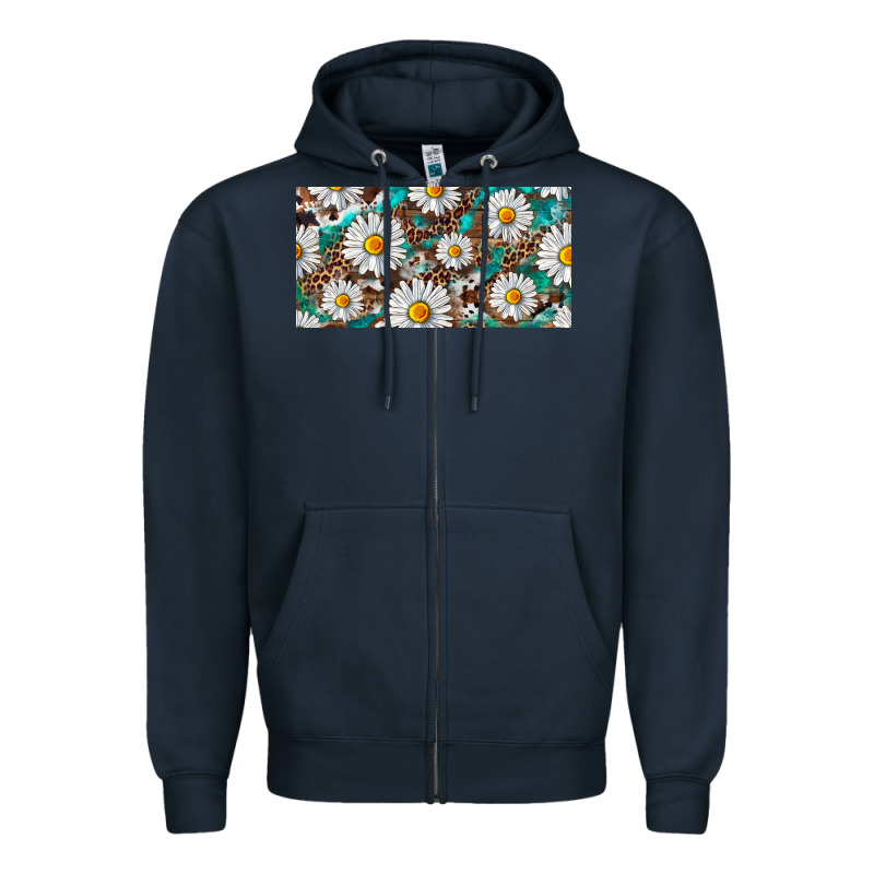 Leopard Daisy Zipper Hoodie by RanaPortraitStore | Teevron