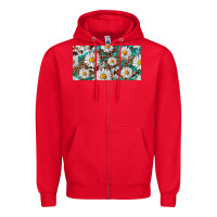 Red leopard daisy Zipper Hoodie - RanaPortraitStore