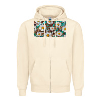 Sandshell leopard daisy Zipper Hoodie - RanaPortraitStore