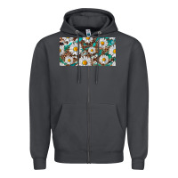 Smoke leopard daisy Zipper Hoodie - RanaPortraitStore
