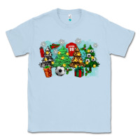 Dusty Blue christmas trees with tennis Classic Tee - Zillion Design Studio