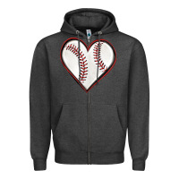 Charcoal Heather baseball heart Zipper Hoodie - texasbilliewilder