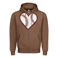 Chestnut baseball heart Zipper Hoodie - texasbilliewilder