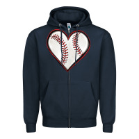 Navy baseball heart Zipper Hoodie - texasbilliewilder