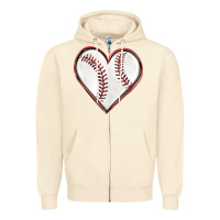 Sandshell baseball heart Zipper Hoodie - texasbilliewilder