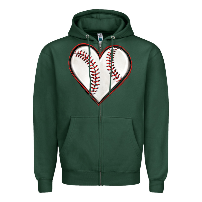 Baseball Heart Zipper Hoodie by texasbilliewilder | Teevron