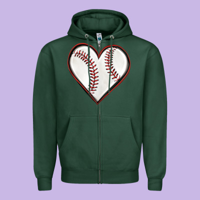 Zipper Hoodie baseball heart