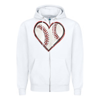 White baseball heart Zipper Hoodie - texasbilliewilder