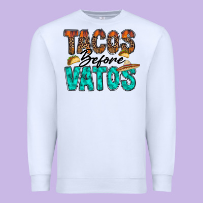 Tacos Before Vatos Premium Sweatshirt Designed By Racoondesign