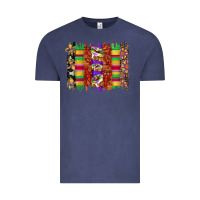 Vintage Denim mardi gras cake fleur de lis crawfish brushstrokes Vintage Tee - Artiststas