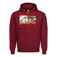 Burgundy baseball is my favorite season Zipper Hoodie - texasbilliewilder