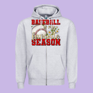 Baseball Is My Favorite Season Zipper Hoodie Designed By Texasbilliewilder