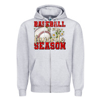 Heather Grey baseball is my favorite season Zipper Hoodie - texasbilliewilder