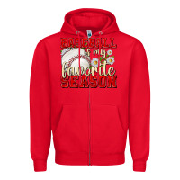 Red baseball is my favorite season Zipper Hoodie - texasbilliewilder