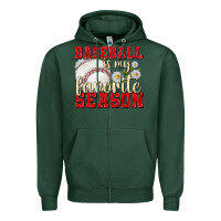 Sports Green baseball is my favorite season Zipper Hoodie - texasbilliewilder