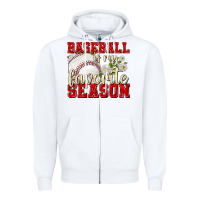 White baseball is my favorite season Zipper Hoodie - texasbilliewilder