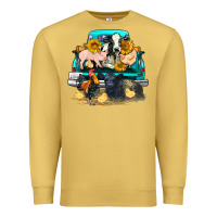 Antique Gold farm truck farm animals Premium Sweatshirt - FaDigitalArtStudio