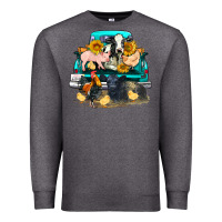 Charcoal Heather farm truck farm animals Premium Sweatshirt - FaDigitalArtStudio