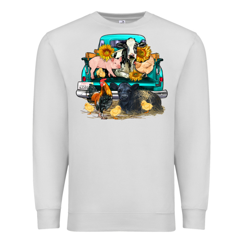 Farm Truck Farm Animals Premium Sweatshirt by FaDigitalArtStudio | Teevron