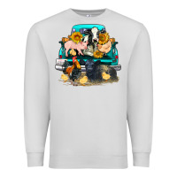 Dove Grey farm truck farm animals Premium Sweatshirt - FaDigitalArtStudio