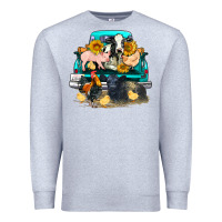 Heather Grey farm truck farm animals Premium Sweatshirt - FaDigitalArtStudio
